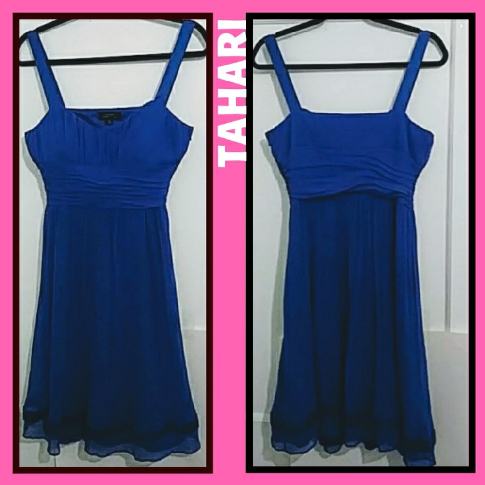 🍒3/$10 - Tahari 100% Silk Royal Blue Dress